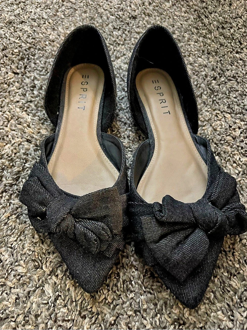 ESPRIT Bow Detail Black Flats